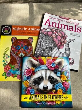 Adult Animal Themed Coloring Book Bundle- New!